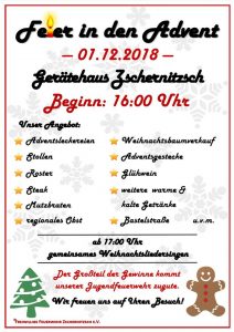 01. Dezember 2018 - Feier in den Advent - Freiwillige Feuerwehr Zschernitzsch