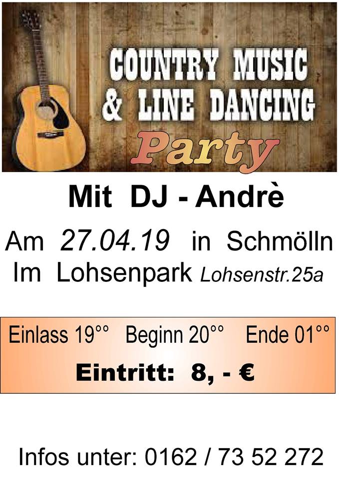 27. April 2019 - Country Music & Line Dance Party - Lohsenpark Schmölln