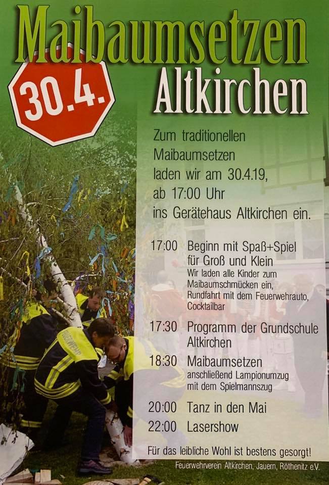 20. April 2019 - Maibaumsetzen - Feuerwehrverein Altkirchen, Jauern, Röthenitz e. V.