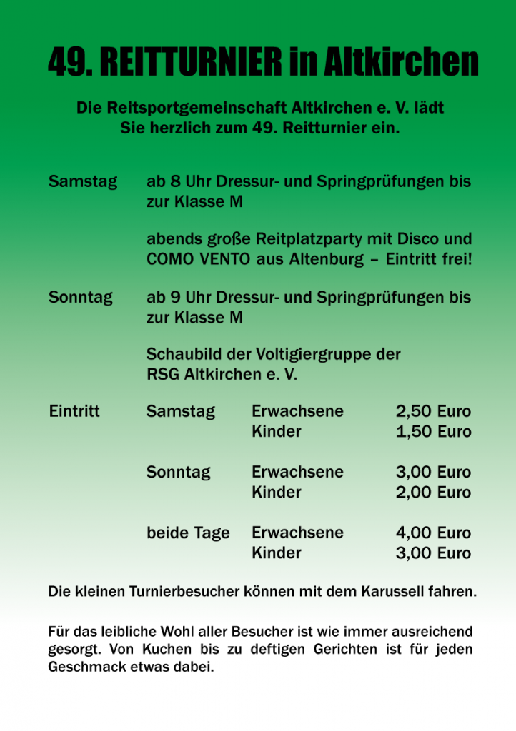 11. - 12 Mai 2019 - 49. Reitturnier - RSG Altkirchen
