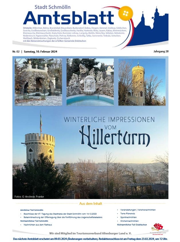 Amtsblatt der Stadt Schmölln vom 10. Februar 2024