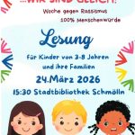 Woche gegen Rassismus - Lesung 24. März 2026 - 15:30 Uhr - Stadt Schmölln