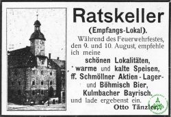 1913 - Ratskeller Schmölln Werbung - Knopfstadt.de 1913 - Ratskeller Schmölln Werbung - Knopfstadt.de