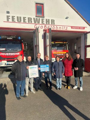 Fördermittelübergabe an den Feuerwehrverein Großstöbnitz